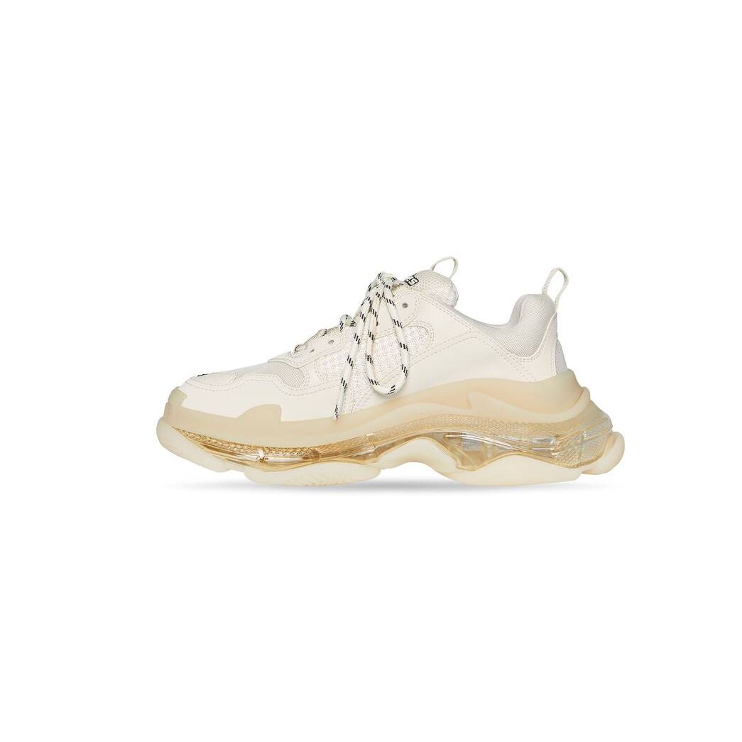 Women's Balenciaga Triple S Clear Sole Sneakers Beige | 4769DLHMB