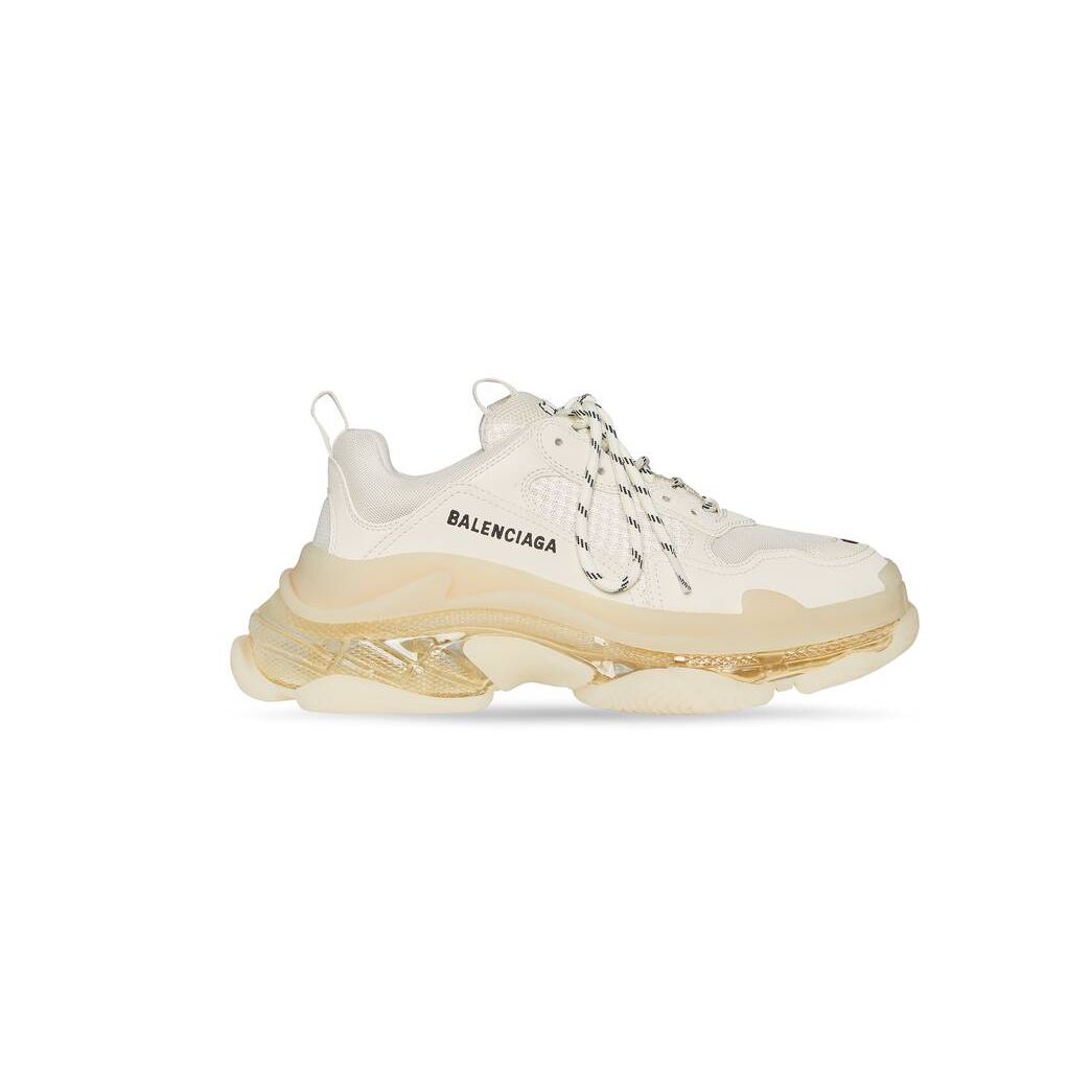 Women\'s Balenciaga Triple S Clear Sole Sneakers Beige | 4769DLHMB