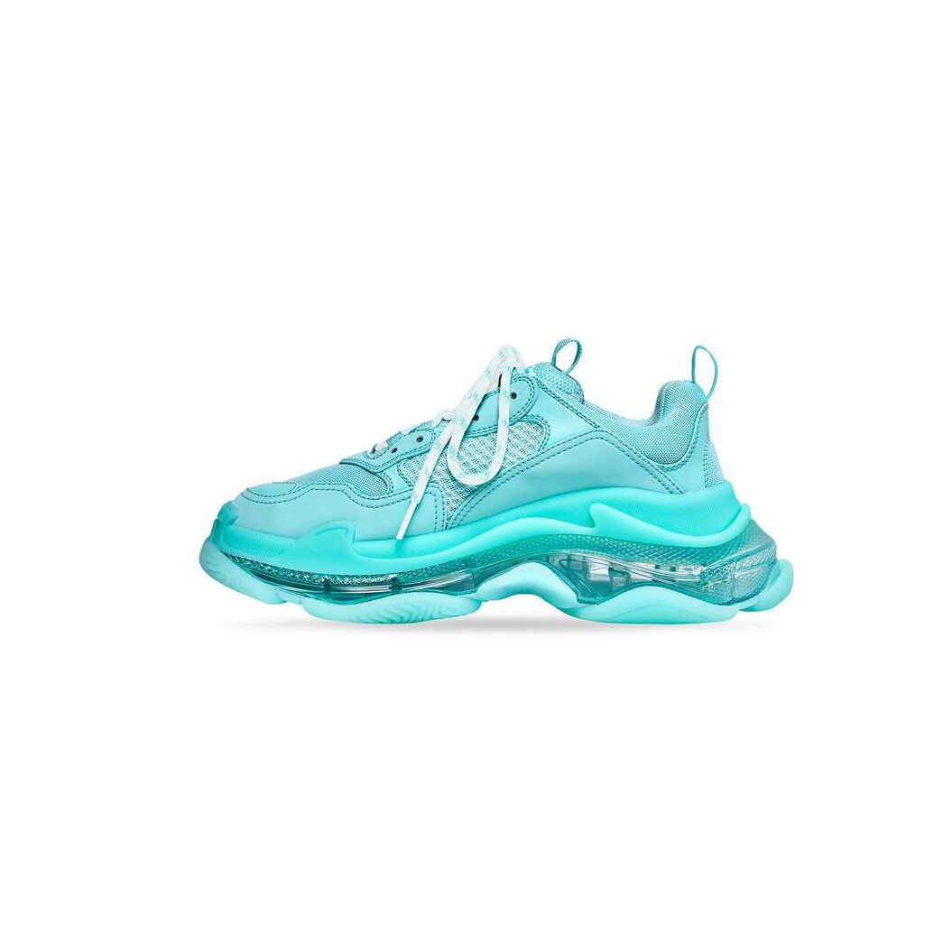 Women's Balenciaga Triple S Clear Sole Sneakers Turquoise | 6945TXKBP