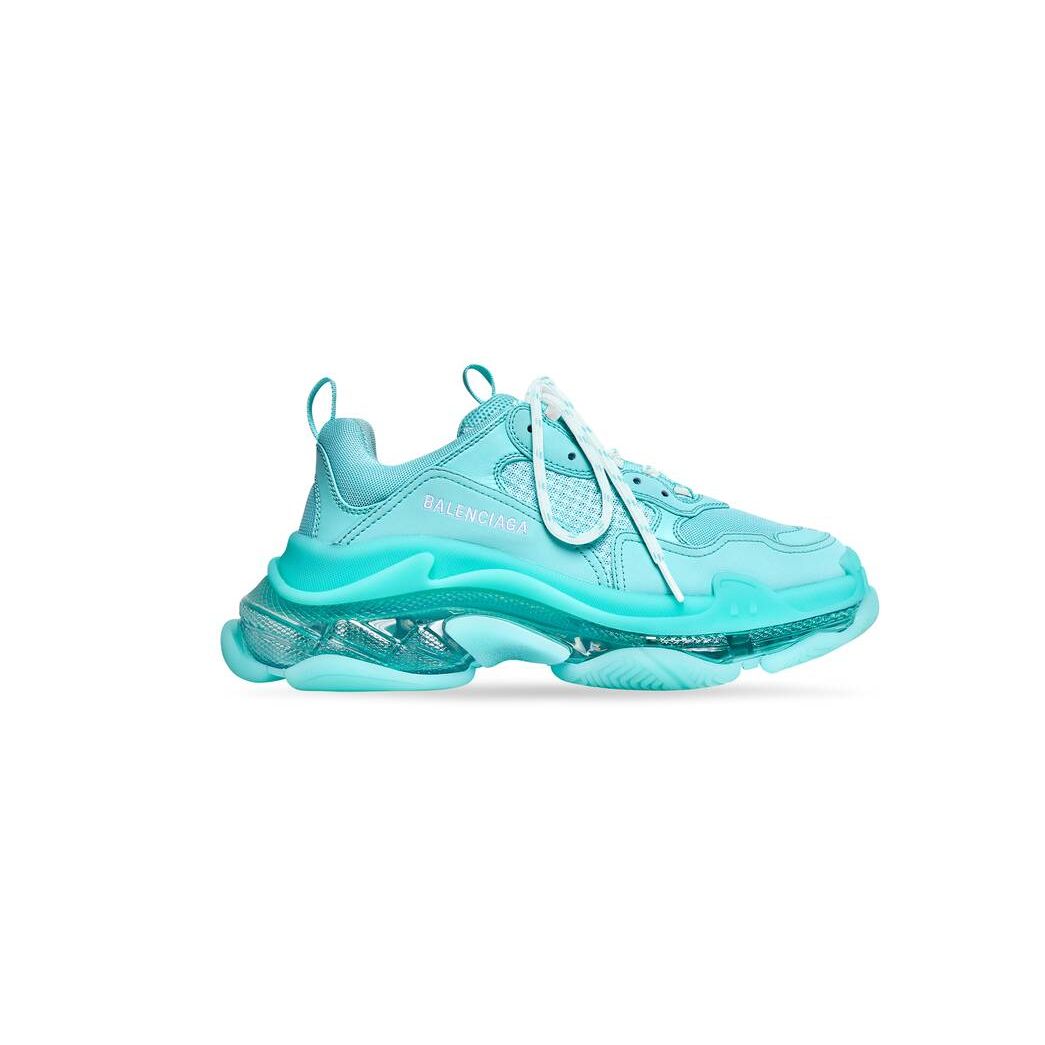 Women\'s Balenciaga Triple S Clear Sole Sneakers Turquoise | 6945TXKBP