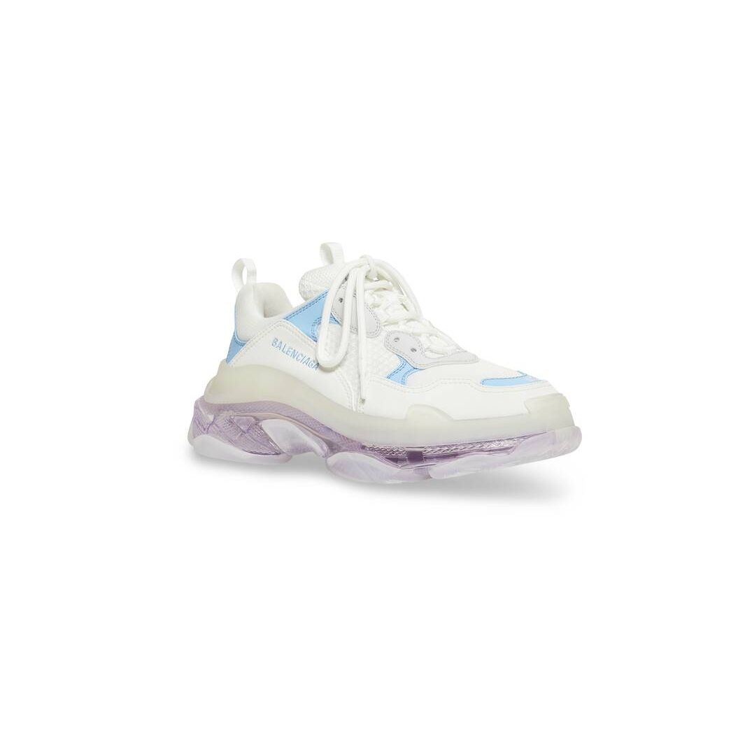 Women's Balenciaga Triple S Clear Sole Sneakers Light Blue | 8439DPUWM