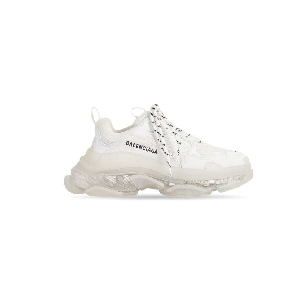 Women\'s Balenciaga Triple S Clear Sole Sneakers White | 9825DFVQW