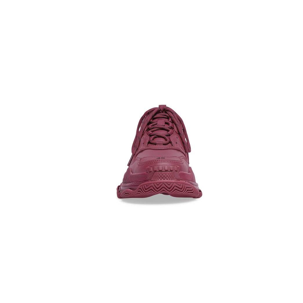 Women's Balenciaga Triple S Sneakers Burgundy | 0348PAZQS