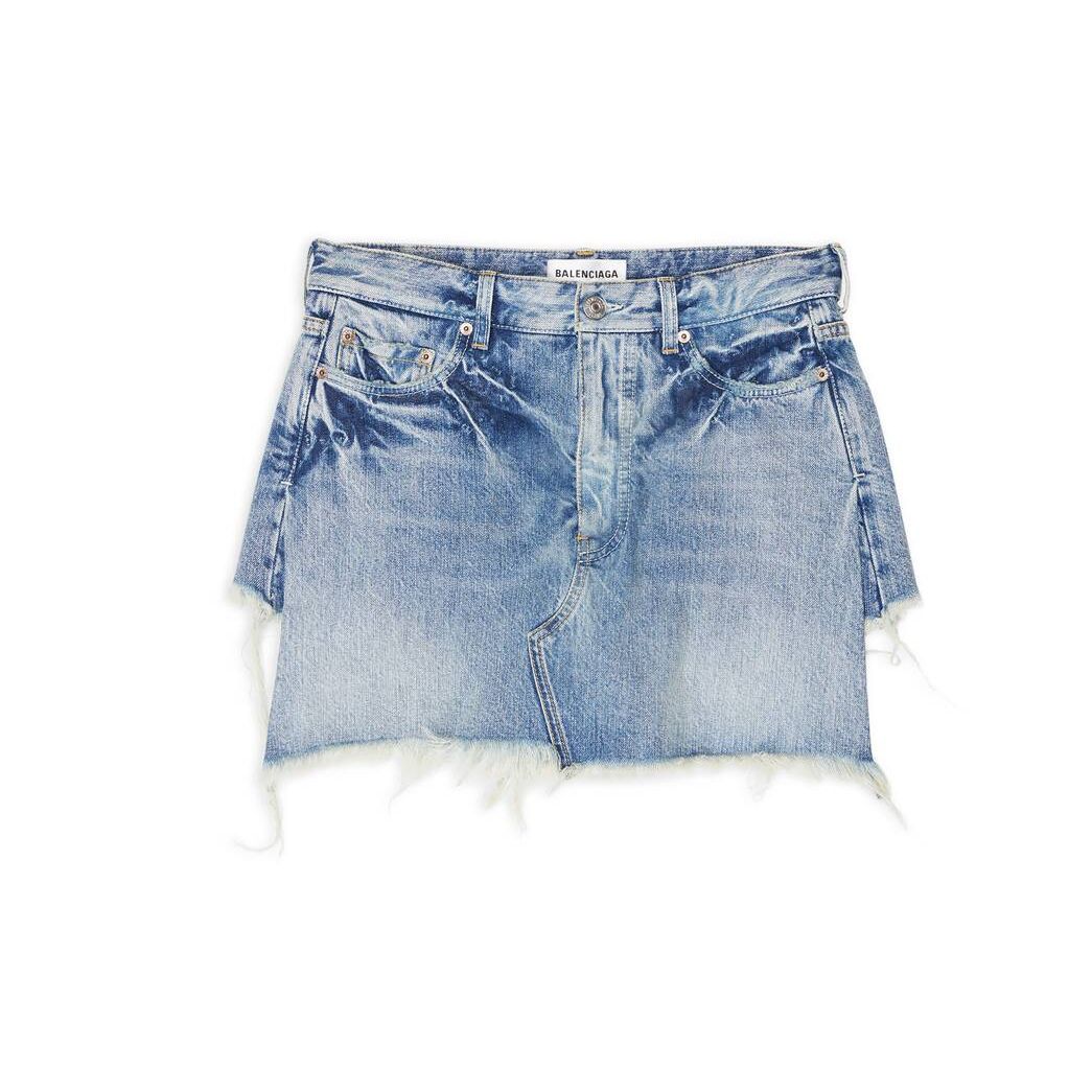 Women's Balenciaga Trompe L'oeil Mini Skirts Blue | 1260OLTKW