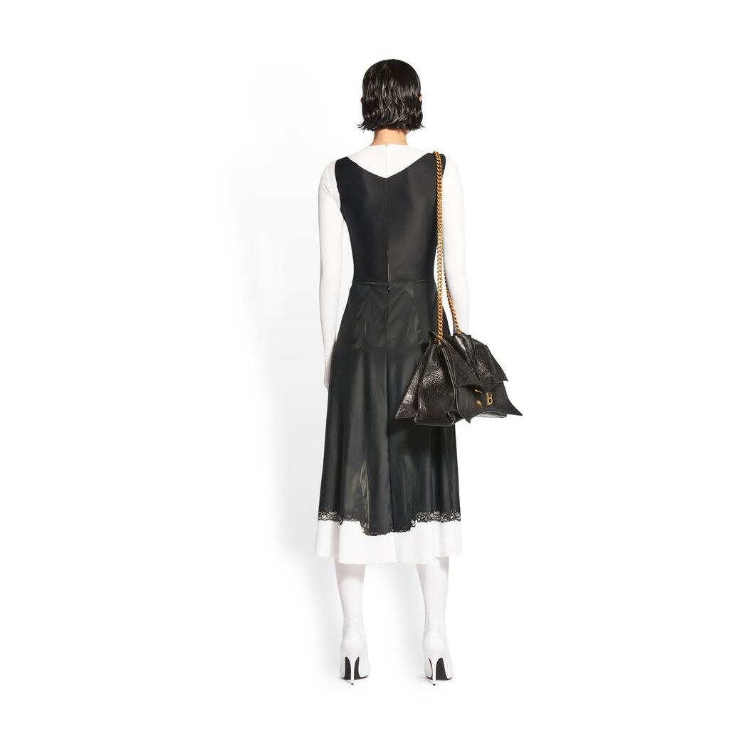 Women's Balenciaga Trompe L'oeil Slip Dress Skirts Black | 1942AHOXT