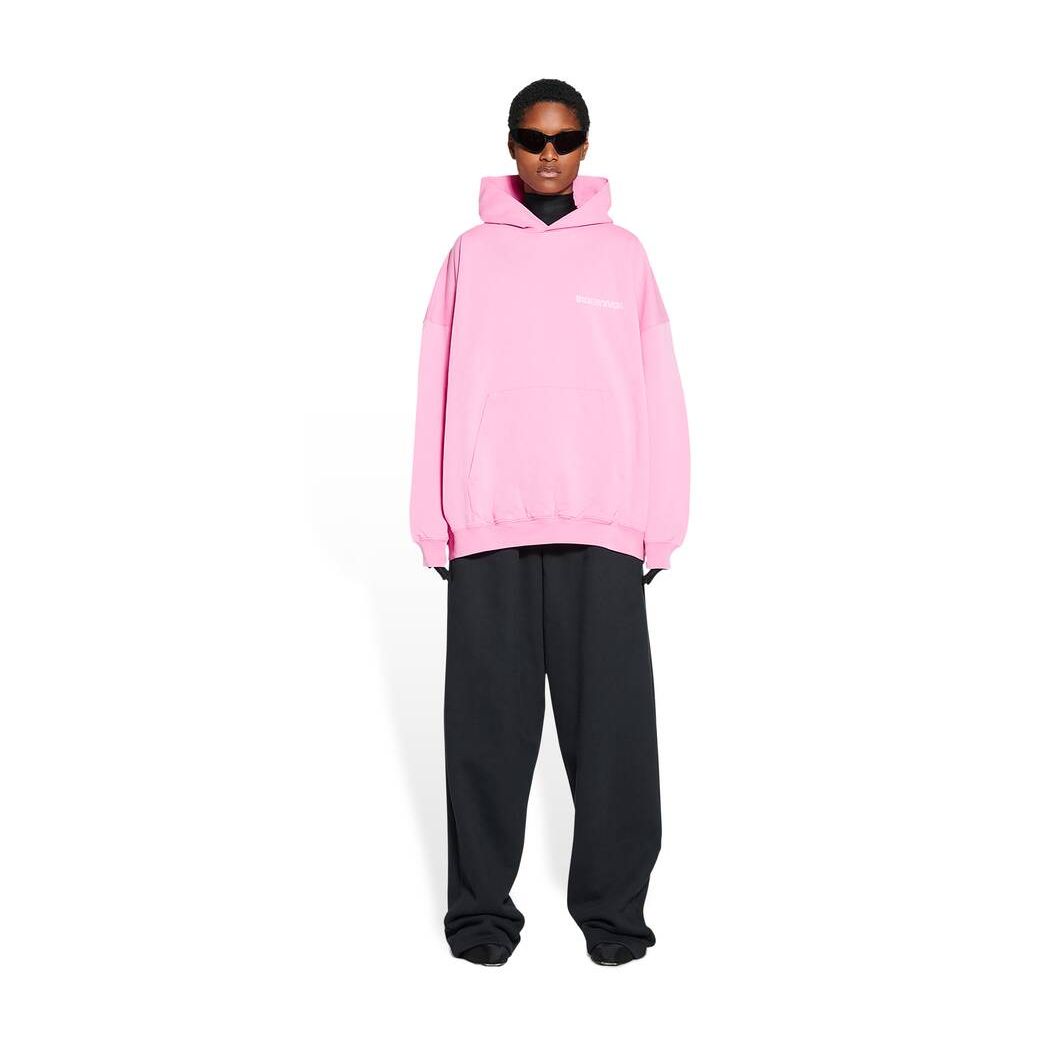 Women\'s Balenciaga Turn Large Fit Hoodie Pink | 5207RCLNH