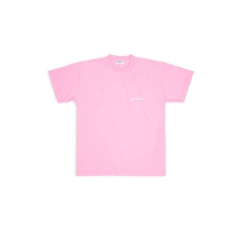 Women's Balenciaga Turn Medium Fit T Shirts Pink | 8093VUTPH