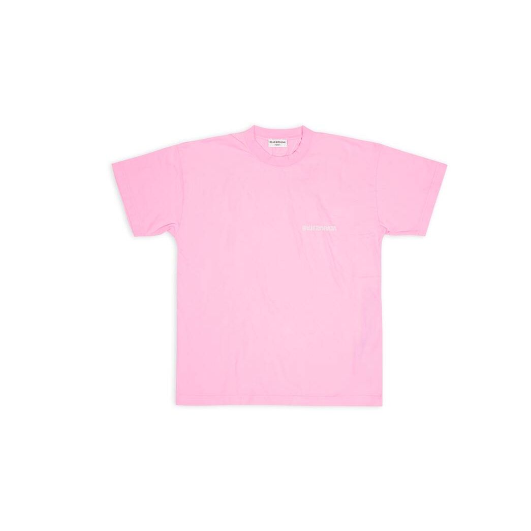 Women\'s Balenciaga Turn Medium Fit T Shirts Pink | 8093VUTPH