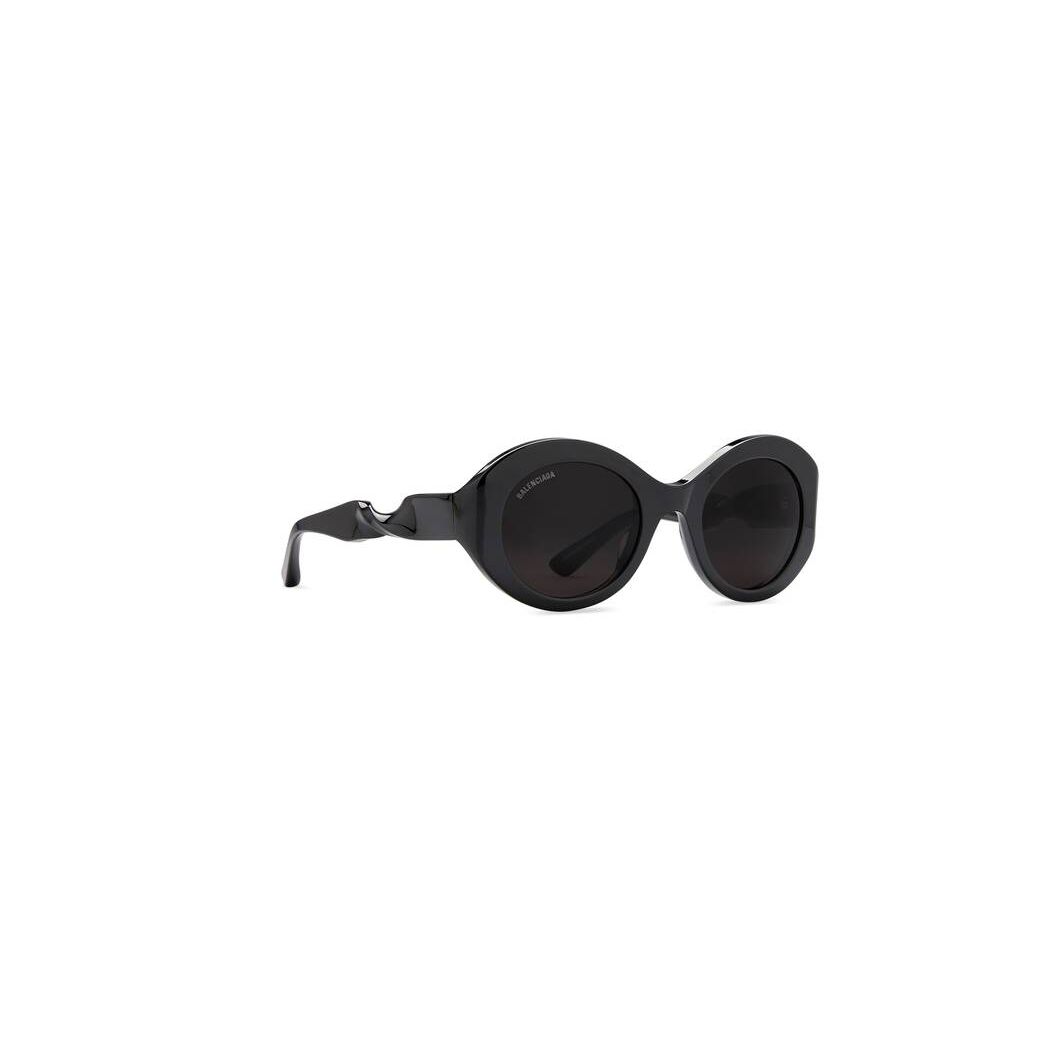 Women's Balenciaga Twist Round Sunglasses Black | 1476PKGTA