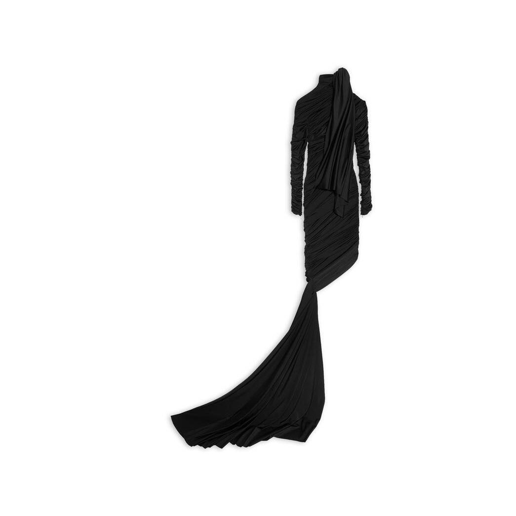 Women's Balenciaga Twisted Knots Dress Skirts Black | 3415RVWAH