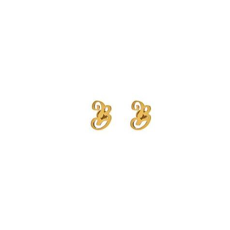 Women's Balenciaga Typo B Earrings Jewelry Gold | 7954AUDIH