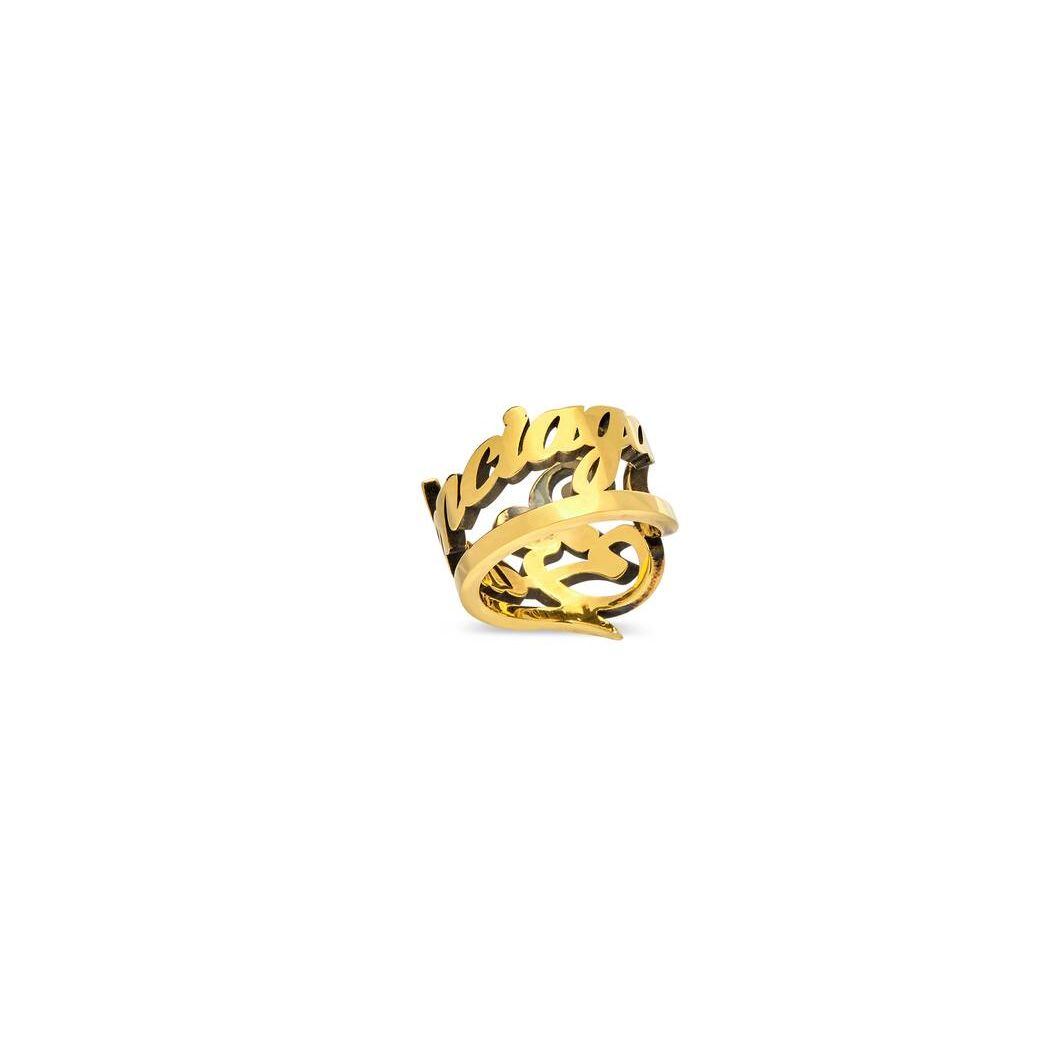 Women's Balenciaga Typo Ring Jewelry Gold | 1329VEZPD