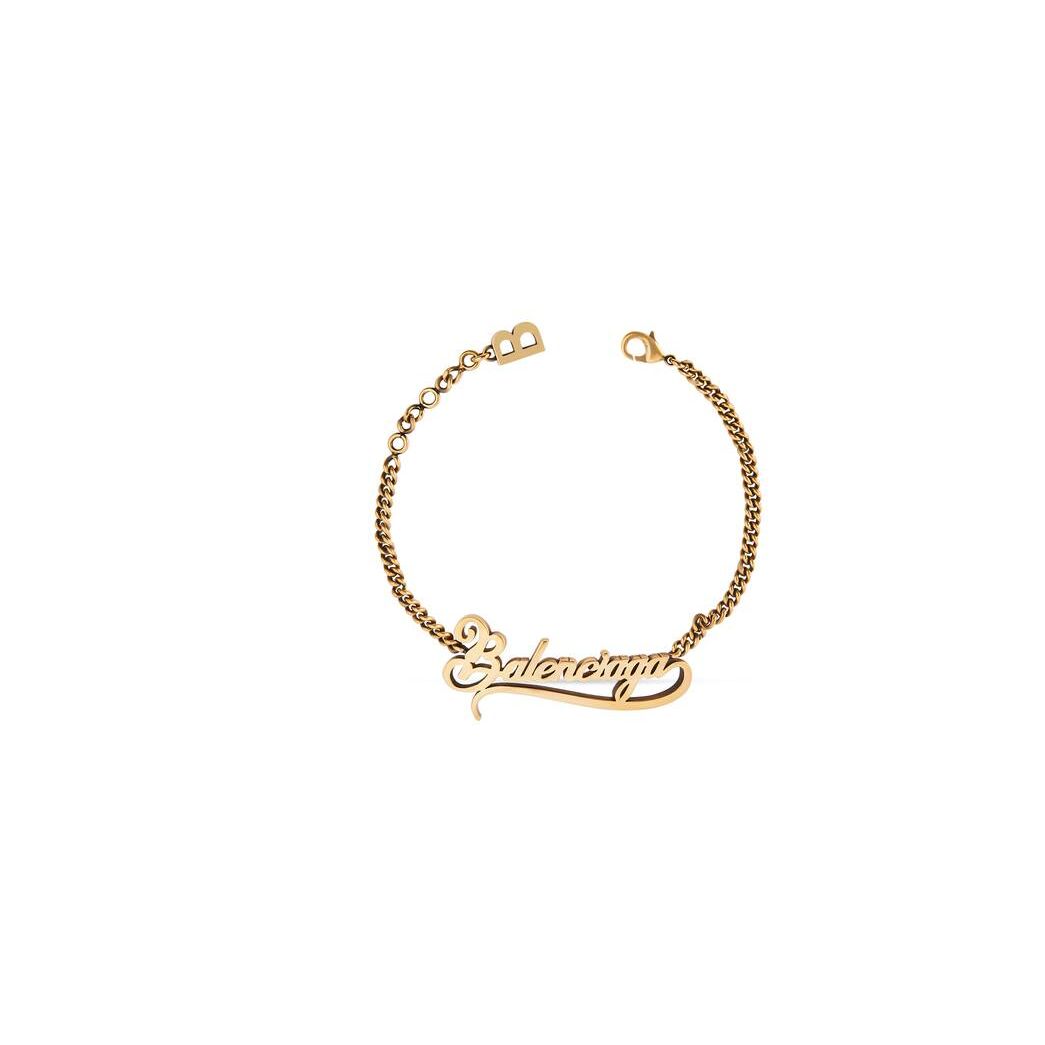 Women's Balenciaga Typo Valentine Bracelet Jewelry Gold | 0385JZMOS