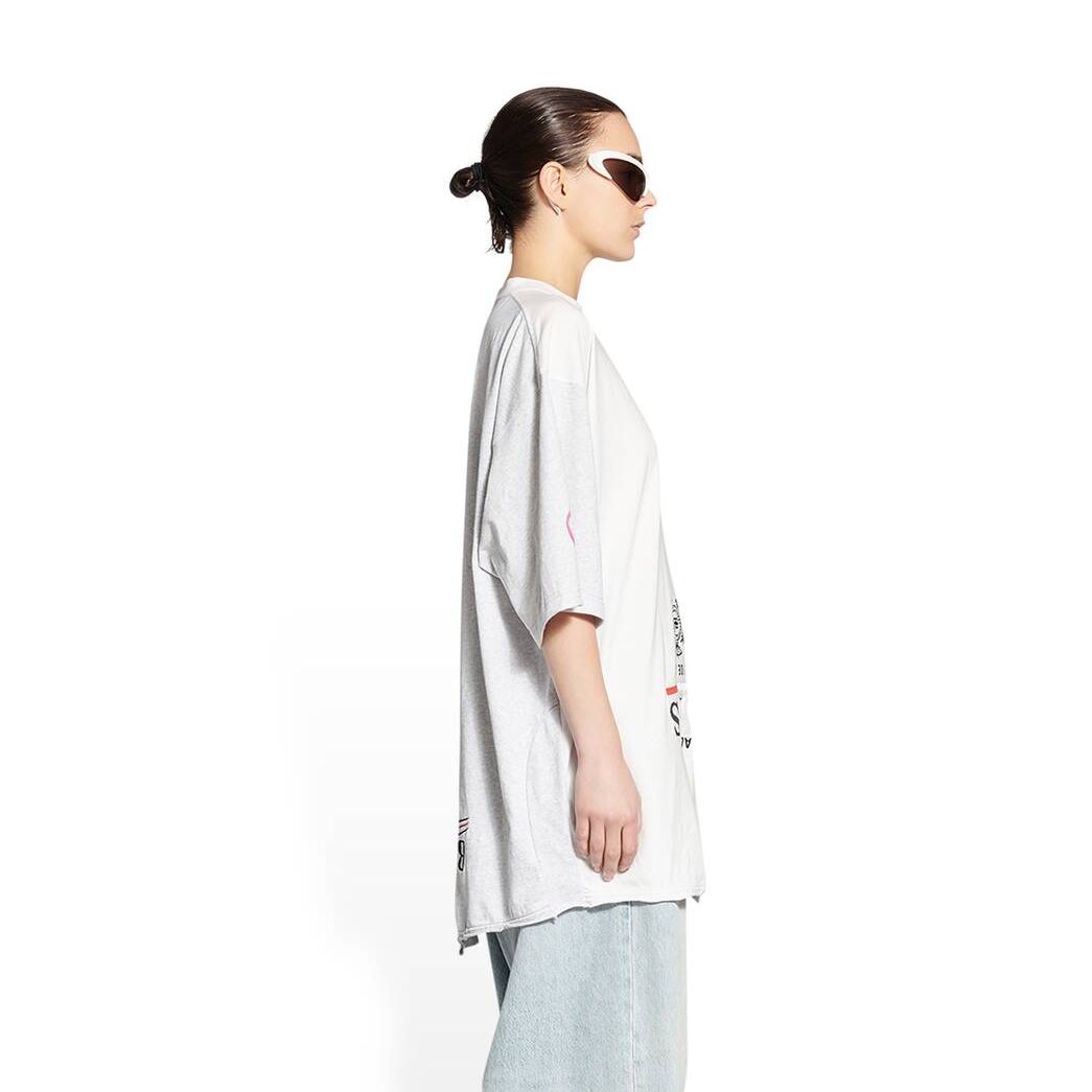 Women's Balenciaga Upside Down T Shirts White | 3689QTINW