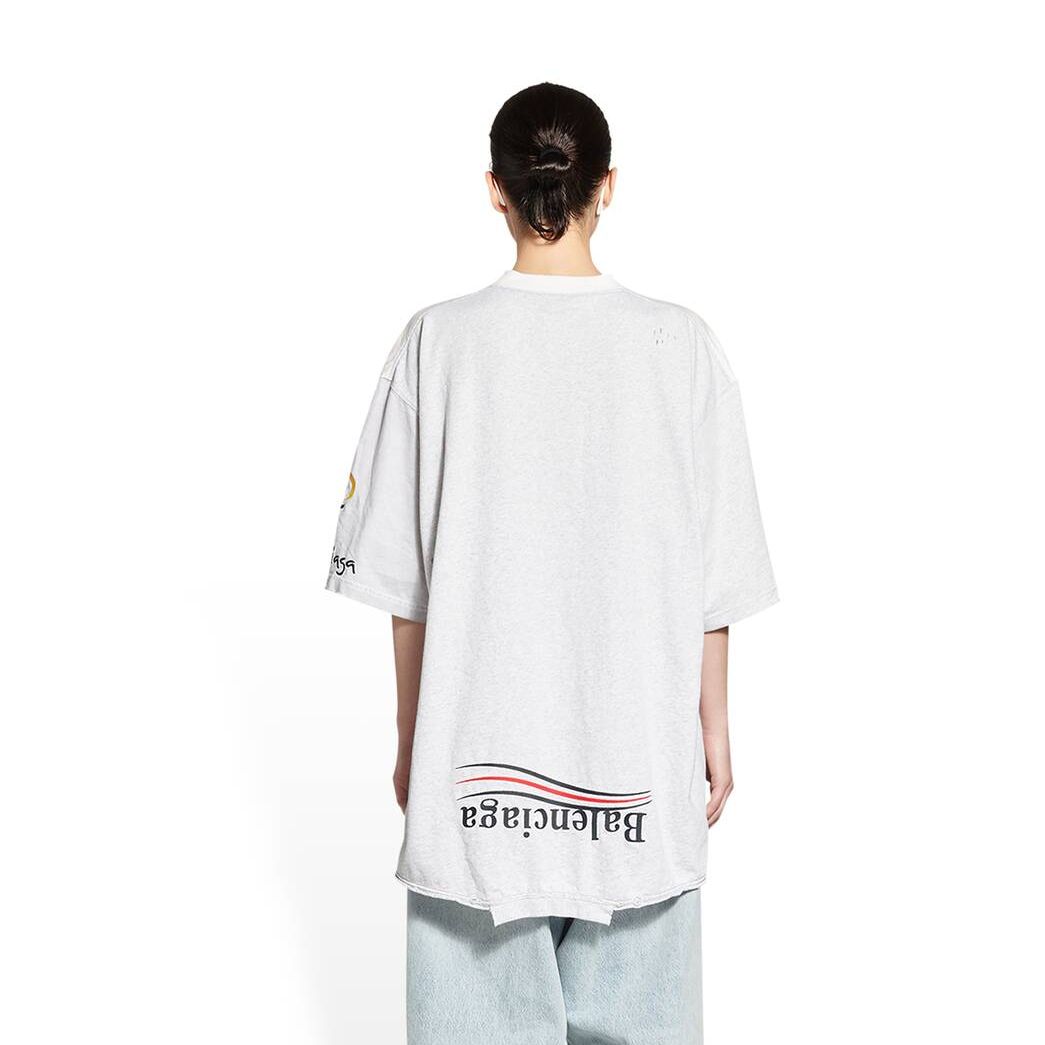 Women's Balenciaga Upside Down T Shirts White | 3689QTINW