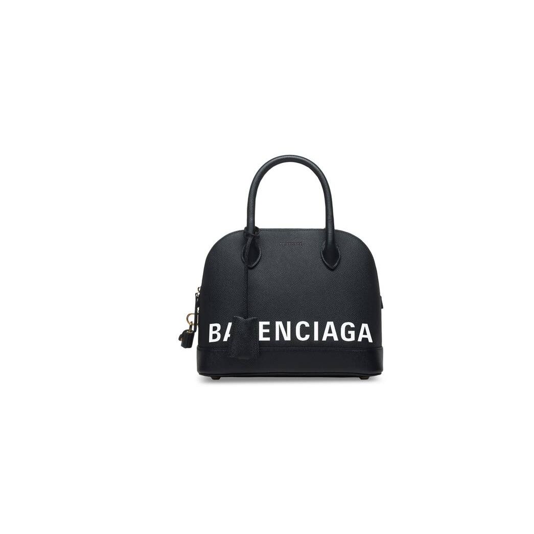 Women's Balenciaga Ville Small Handbag Black / White | 0125PNFZQ