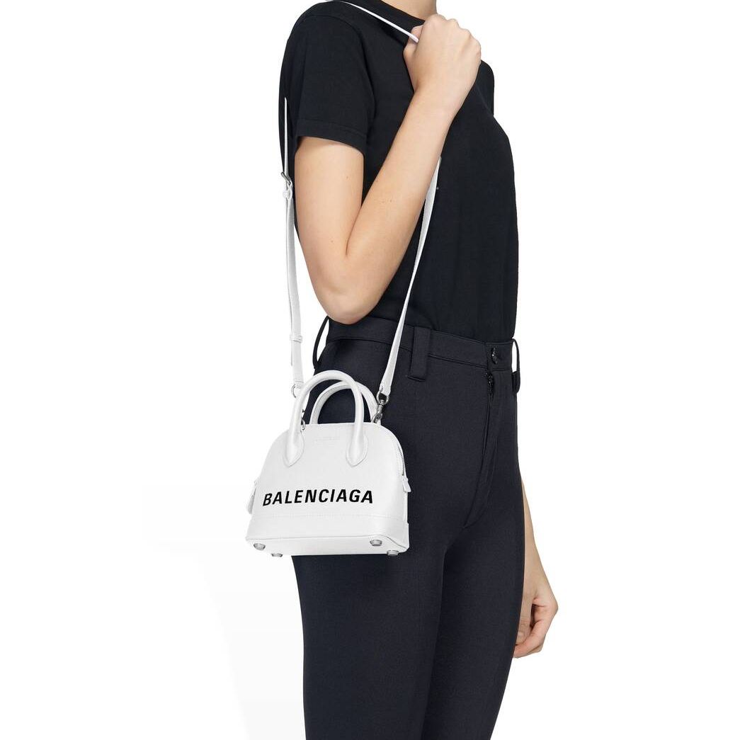 Women\'s Balenciaga Ville Xxs Handbag Mini Bag White / Black | 2374UEQGK