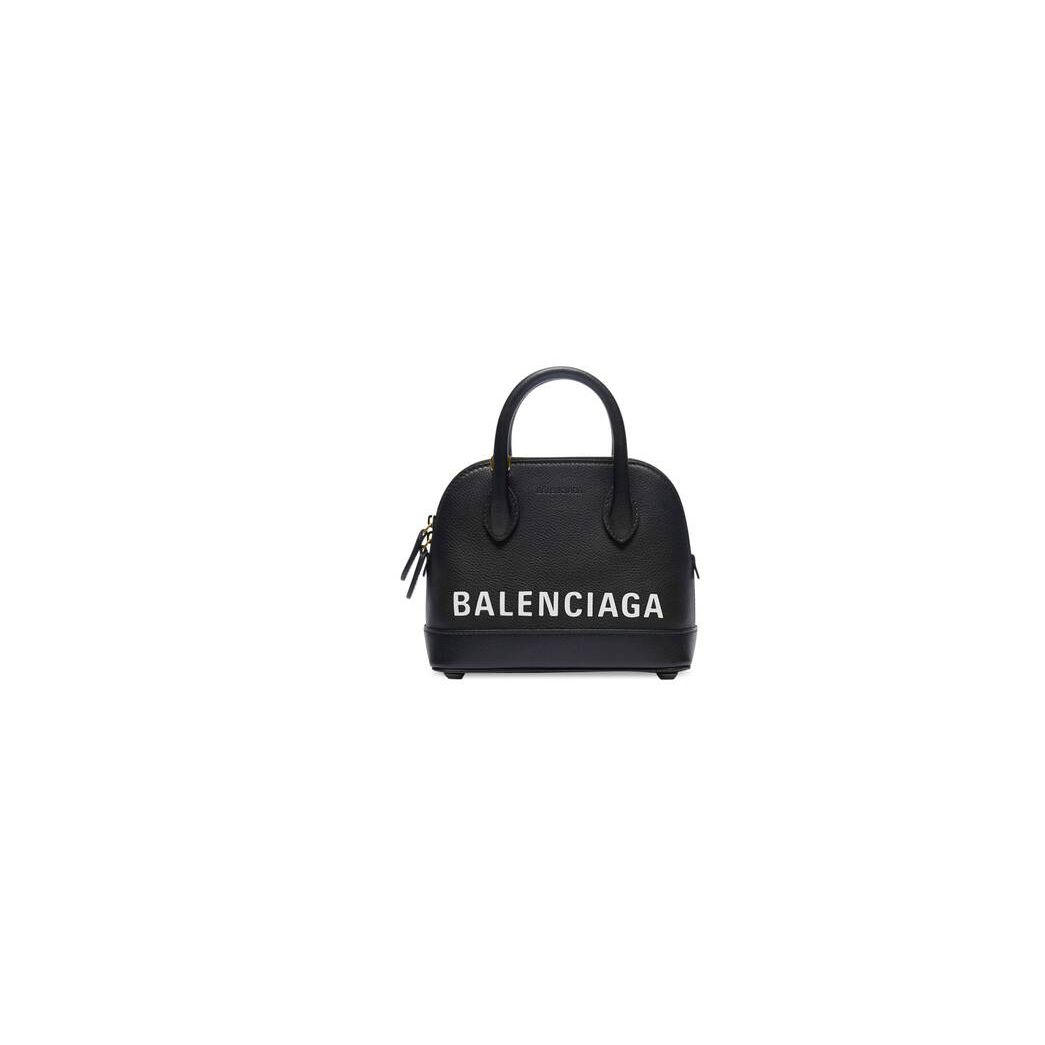 Women's Balenciaga Ville Xxs Handbag Mini Bag Black / White | 4602EOJMK