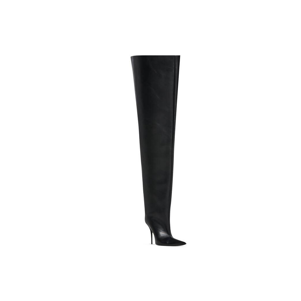 Women's Balenciaga Waders 110mm Overknee Boots Black | 5386JCUWR