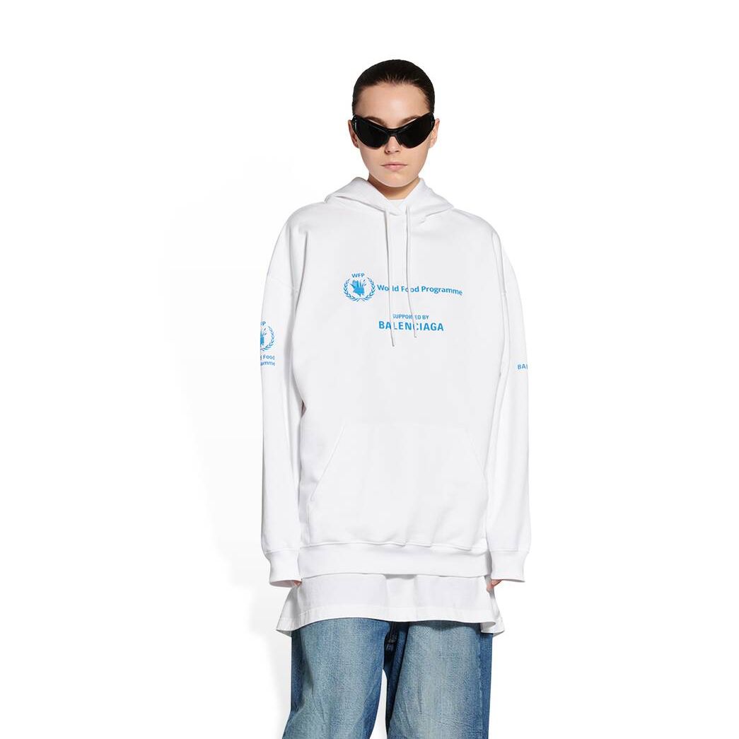 Women's Balenciaga Wfp Medium Fit Hoodie White | 2643SXDNE