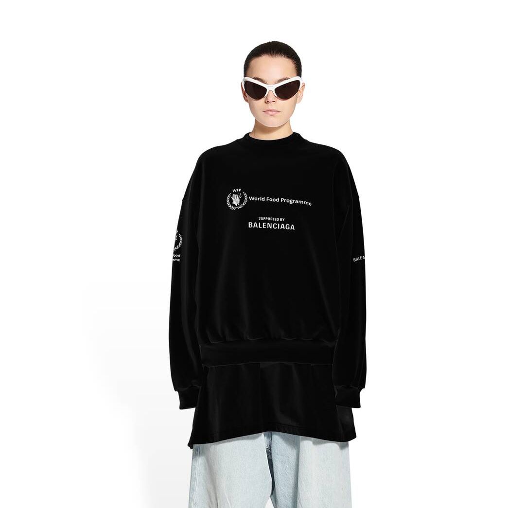 Women's Balenciaga Wfp Regular Fit Hoodie Black | 5290CMKQD