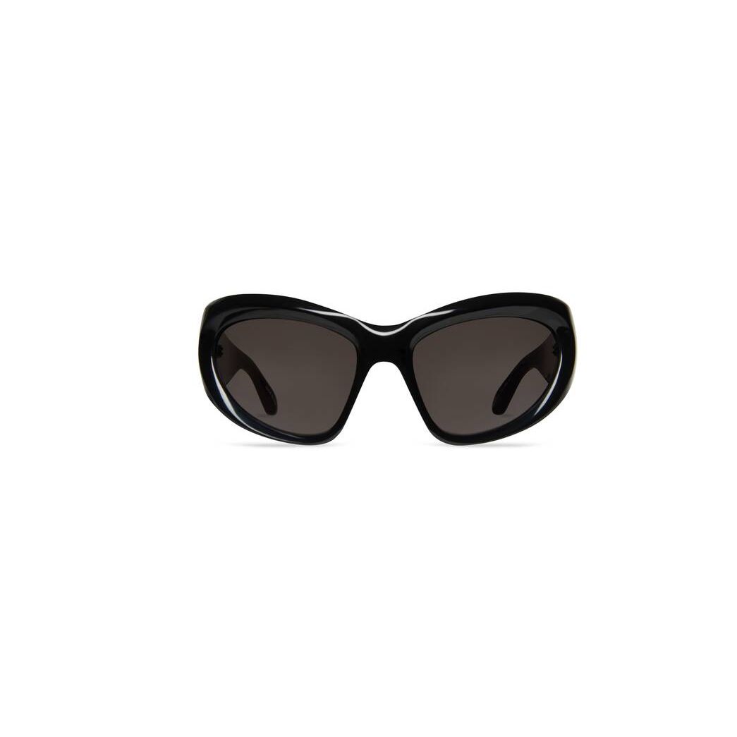 Women\'s Balenciaga Wrap D-frame Sunglasses Black | 2643CHDKM