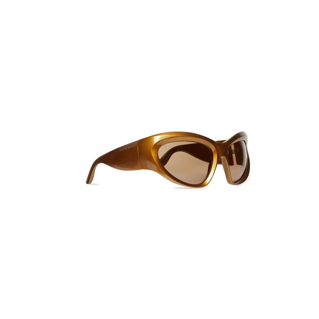 Women's Balenciaga Wrap D-frame Sunglasses Gold | 4781YHQMB