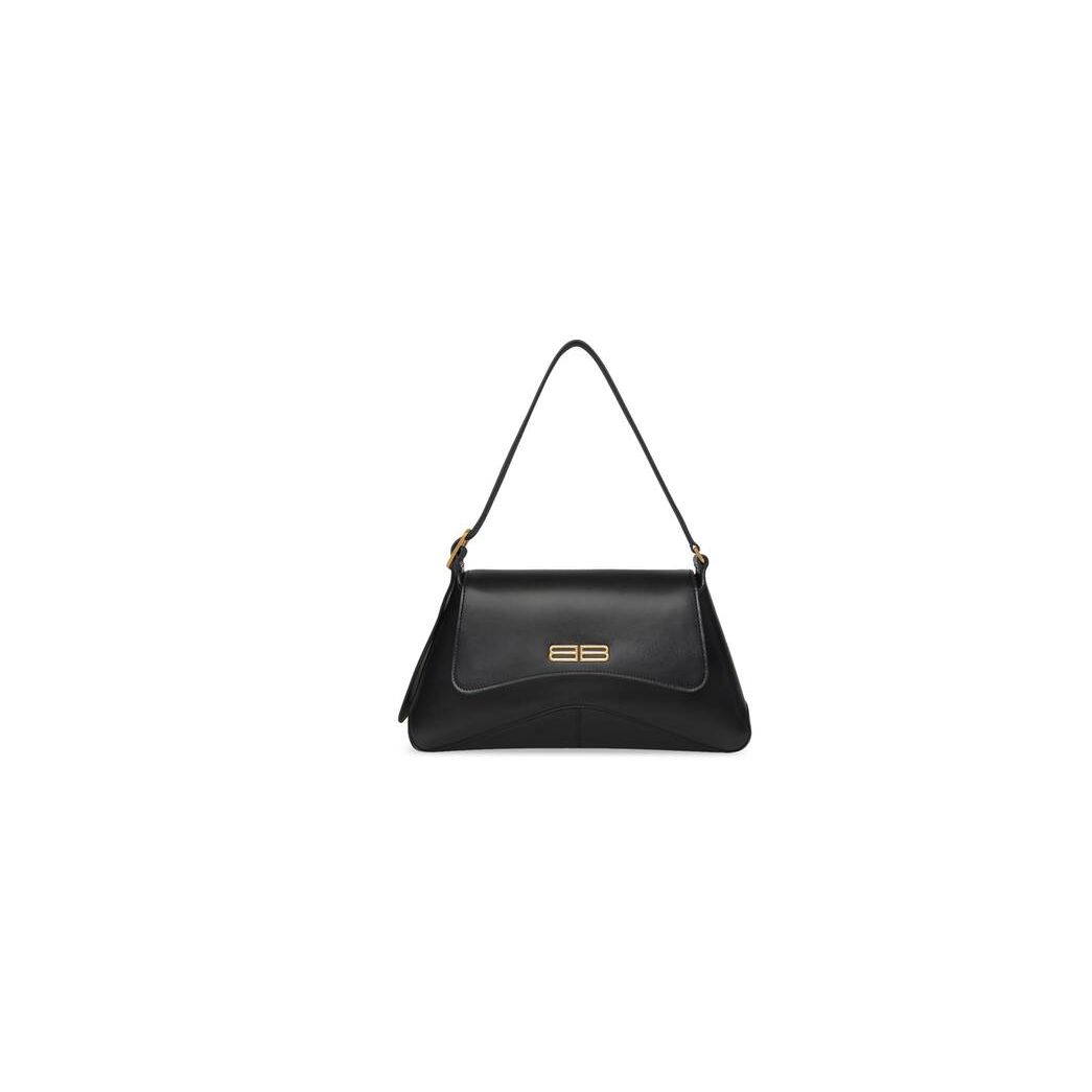 Women's Balenciaga Xx Medium Flap Box Shoulder Bags Black | 8392FDPMB