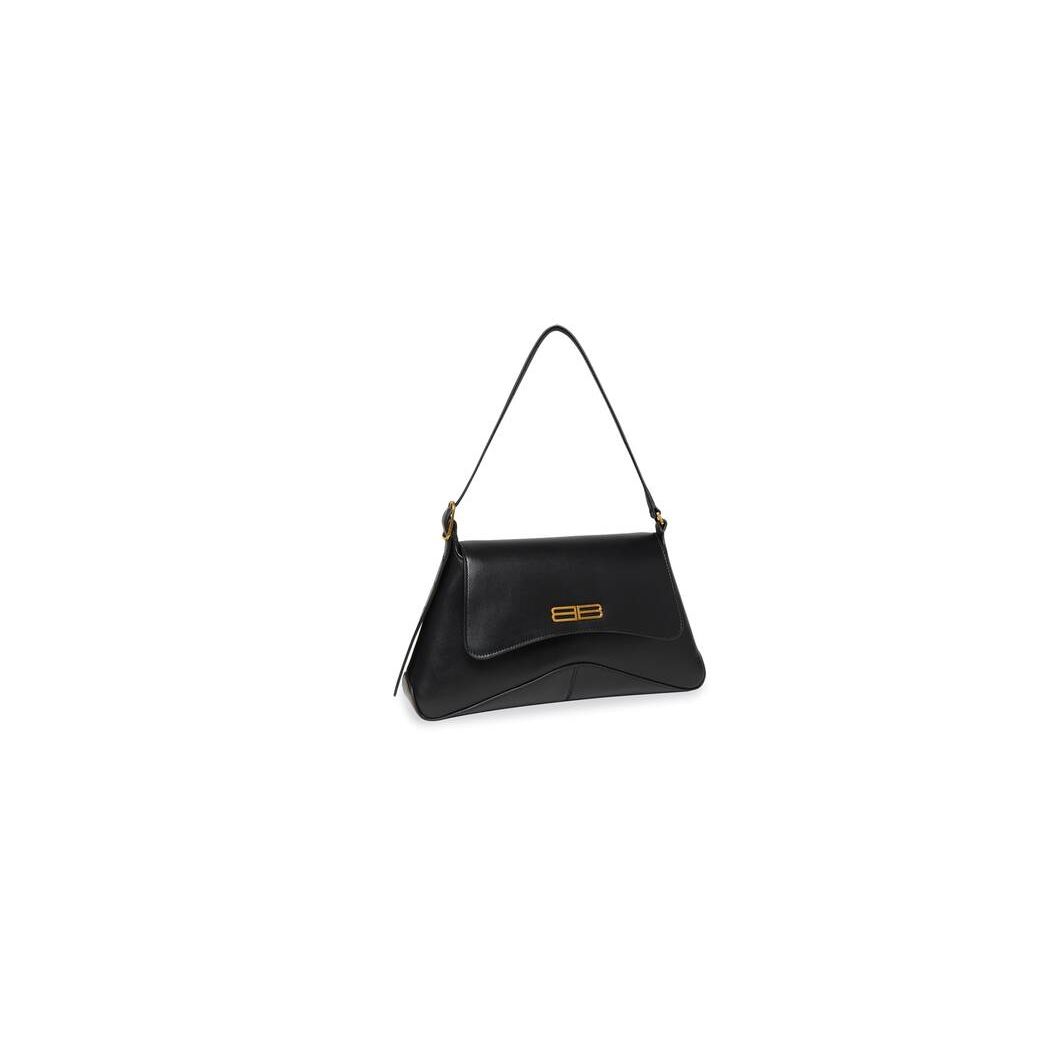 Women's Balenciaga Xx Medium Flap Box Shoulder Bags Black | 8392FDPMB