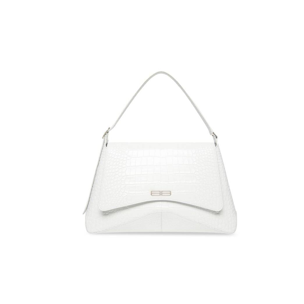 Women\'s Balenciaga Xx Xl Flap Crocodile Embossed Shoulder Bags White | 9643GOFEU